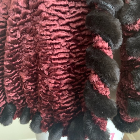 Vintage y2k Sue Wong Nocturne Faux Fur Caplet Cape Wrap Jacket - Picture 5 of 12